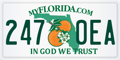FL license plate 2470EA