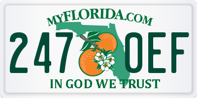 FL license plate 2470EF