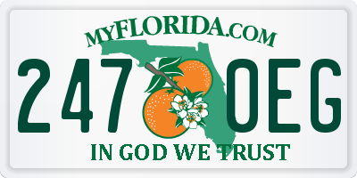 FL license plate 2470EG