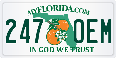 FL license plate 2470EM