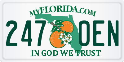 FL license plate 2470EN
