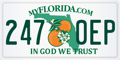 FL license plate 2470EP