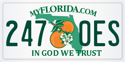 FL license plate 2470ES