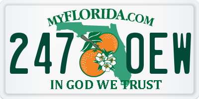 FL license plate 2470EW