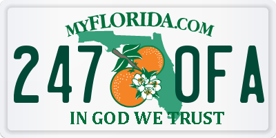 FL license plate 2470FA