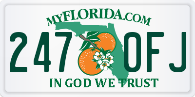 FL license plate 2470FJ