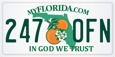 FL license plate 2470FN