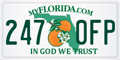 FL license plate 2470FP