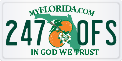 FL license plate 2470FS