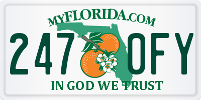 FL license plate 2470FY