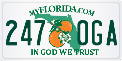 FL license plate 2470GA