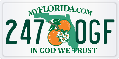 FL license plate 2470GF