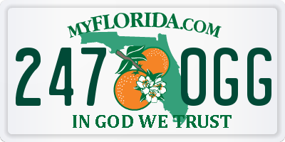 FL license plate 2470GG