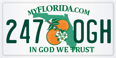 FL license plate 2470GH