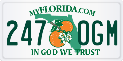FL license plate 2470GM