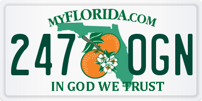 FL license plate 2470GN