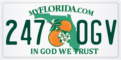 FL license plate 2470GV