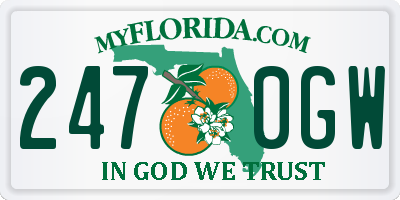 FL license plate 2470GW