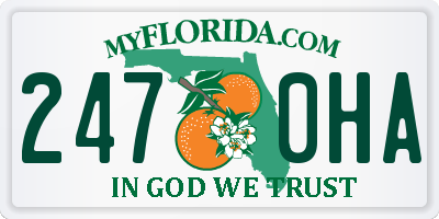 FL license plate 2470HA