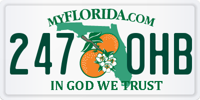 FL license plate 2470HB