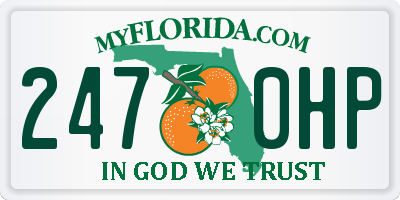 FL license plate 2470HP