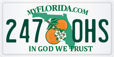 FL license plate 2470HS