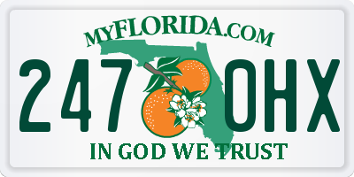 FL license plate 2470HX