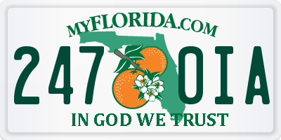 FL license plate 2470IA