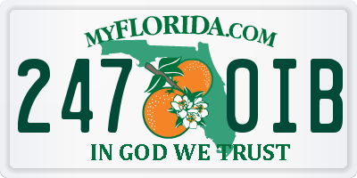 FL license plate 2470IB