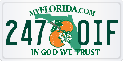 FL license plate 2470IF