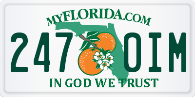 FL license plate 2470IM