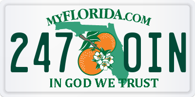 FL license plate 2470IN