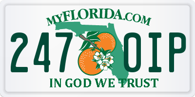 FL license plate 2470IP