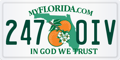 FL license plate 2470IV