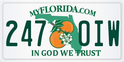 FL license plate 2470IW