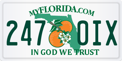 FL license plate 2470IX