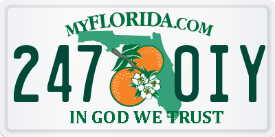 FL license plate 2470IY