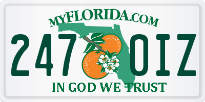 FL license plate 2470IZ