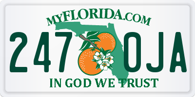 FL license plate 2470JA