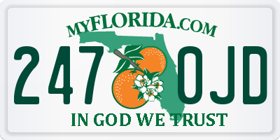 FL license plate 2470JD