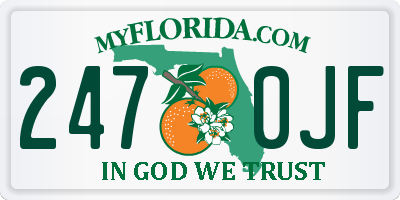 FL license plate 2470JF