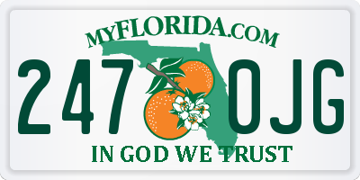FL license plate 2470JG