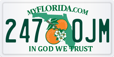 FL license plate 2470JM