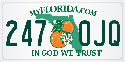 FL license plate 2470JQ