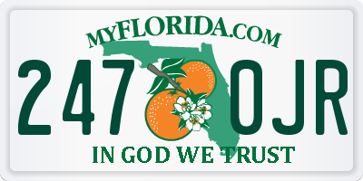 FL license plate 2470JR