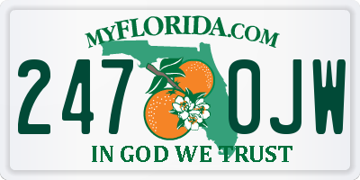 FL license plate 2470JW