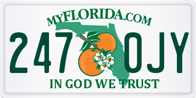 FL license plate 2470JY