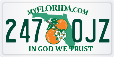 FL license plate 2470JZ