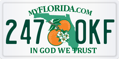 FL license plate 2470KF