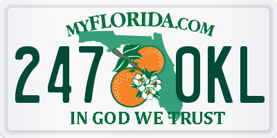 FL license plate 2470KL